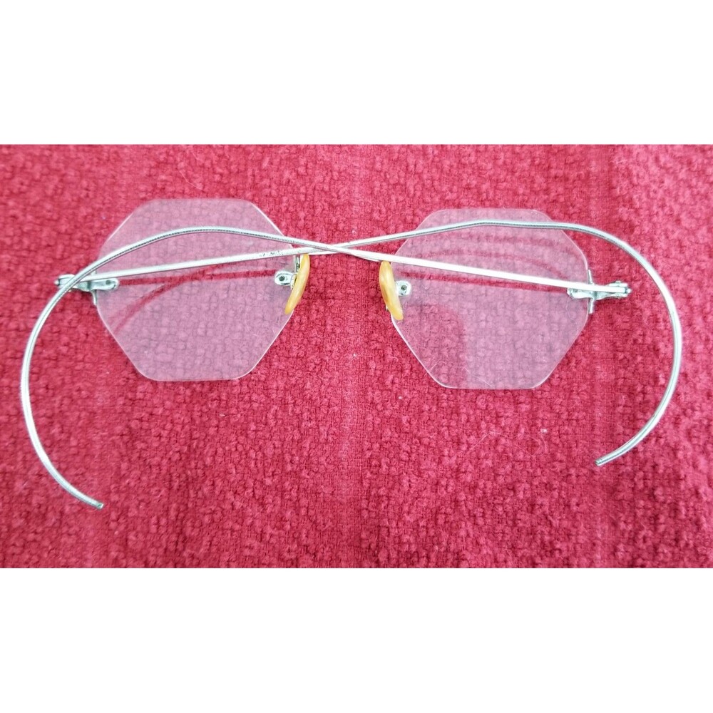 Antique wire rim octagonal eyeglasses